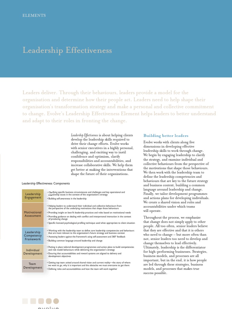 Leadership Effectiveness Final | PDF | Competence (Human Resources ...