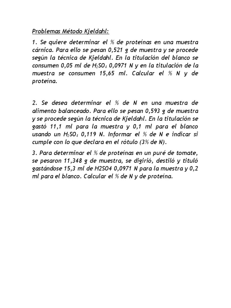 Problemas Método Kjeldahl PDF