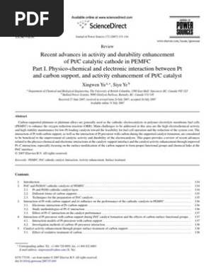 Ptc Support Platinum Catalysis