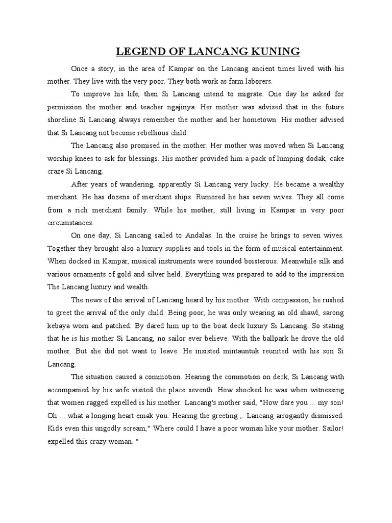 Legend of Si Lancang Kuning | PDF