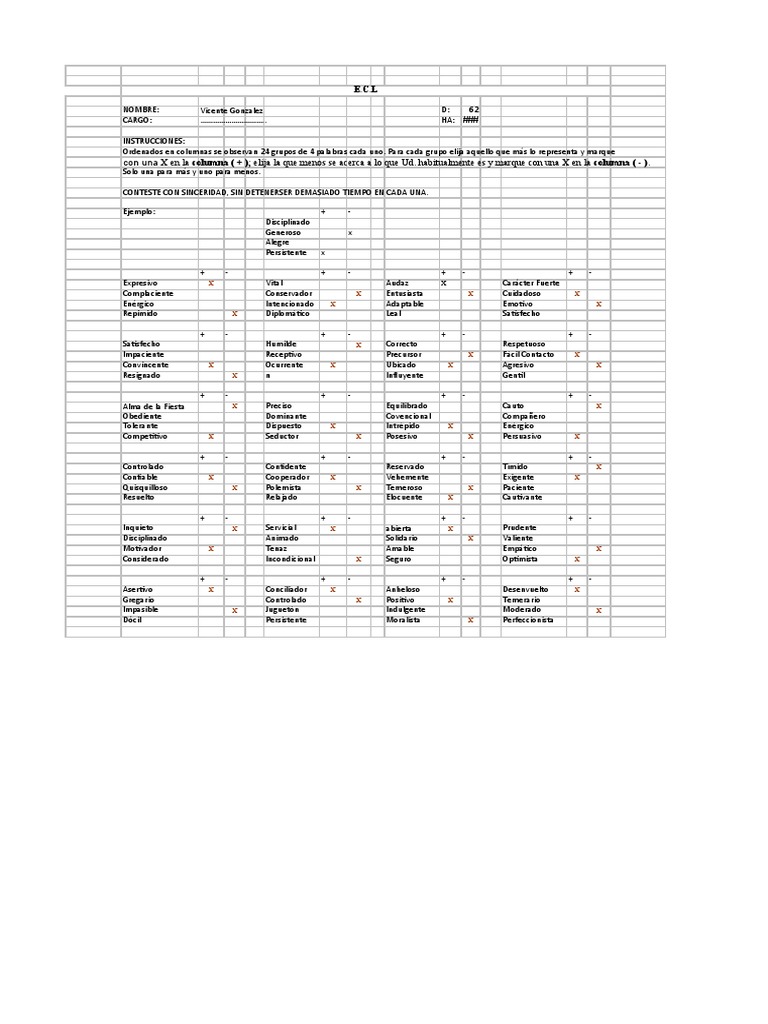 Evaluación de Características Personales | PDF