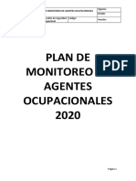 Plan de Monitoreo de Agentes Ambientales, Fisicos, Quimicos, Psicosociales