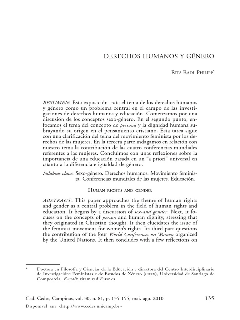 Derechos Humanos y Género PDF | PDF | Género | Estudios de género