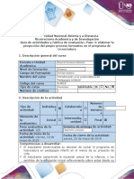Guía de Actividades y Rúbrica de Evaluación-Paso 4 - Elaborar La Proyección Del Propio Proceso Formativo en El Programa de Licenciatura