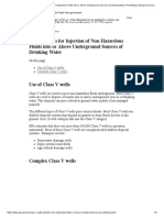 Class V Wells For Injection of Non-Hazardous Fluids Into or Above Underground Sources of Drinking Water