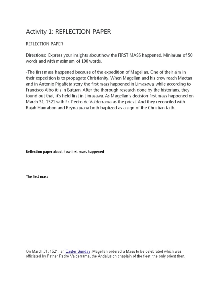 Activity 1: Reflection Paper | PDF | Social Science | History