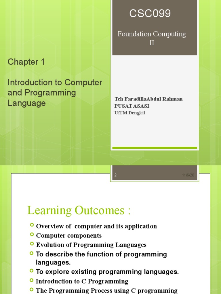 Chapter 1 - Intro To Programming Language 20182019 | PDF | Assembly ...