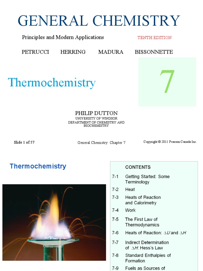 General Chemistry Thermochemistry PDF Heat Enthalpy