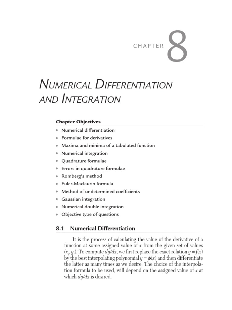 Numerical Differentiation Techniques | PDF | Integral | Derivative