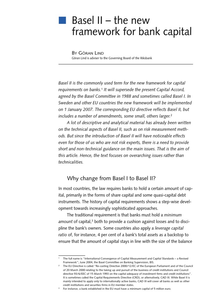 Basel II Basel Ii Capital Requirement Free 30day Trial Scribd