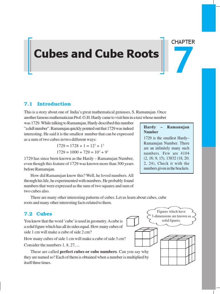 07 - Cube and Cube Roots PDF | PDF | Factorization | Numbers