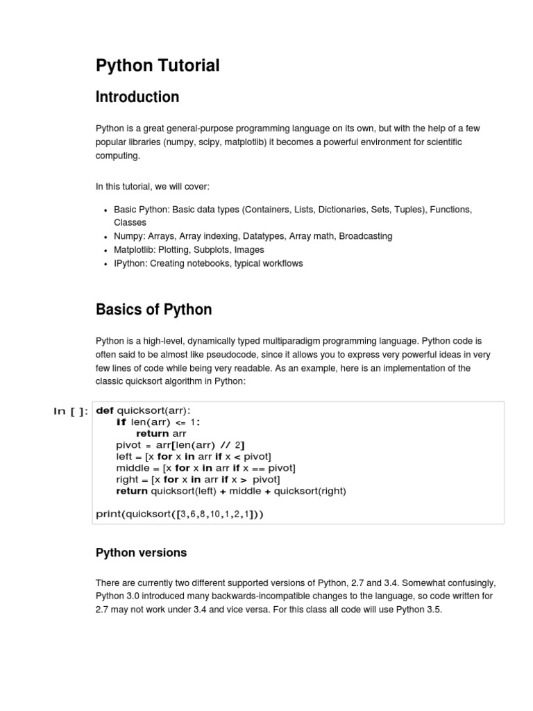 Basics of Python | Download Free PDF | Python (Programming Language ...