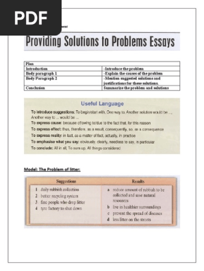 Problem -Solution Essay
