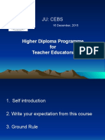 Ju: Cebs: Higher Diploma Programme For Teacher Educators