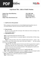 Experiment Title.: Infix To Postfix Notation