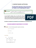 Module 1: Solving Quadratic Equations Using Factoring,: Square Roots, Graphs, and Completing-the-Square
