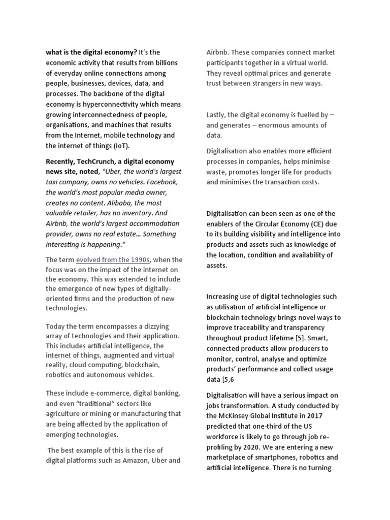What Is The Digital Economy | PDF | China | World Politics