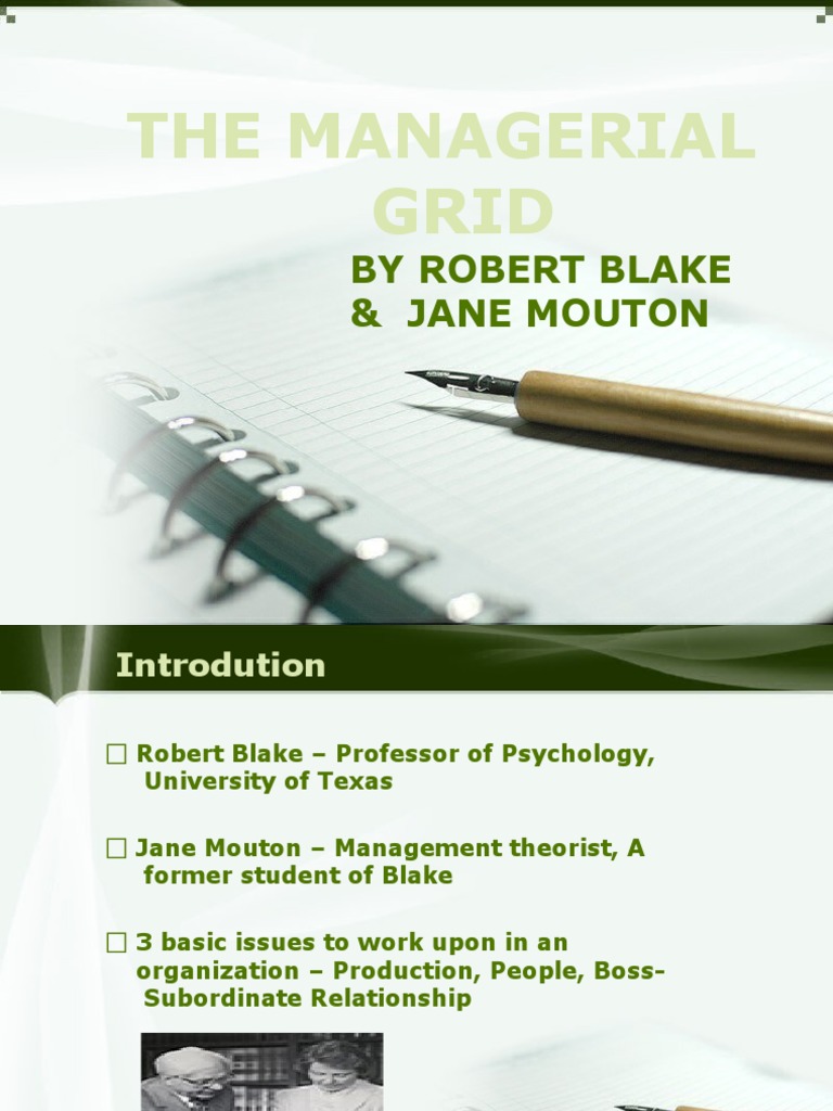 The Managerial Grid: by Robert Blake & Jane Mouton | PDF | Leadership ...