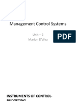 Management Control Systems: Unit - 2 Marion D'silva