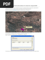 Calculating The Volume and Surface of A Reservoir Using Arcgis