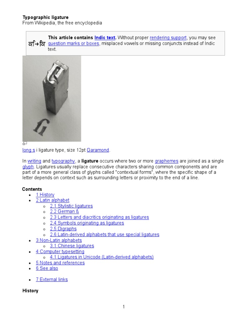 LigatureTypographic Ligature PDF Typefaces Graphic Design