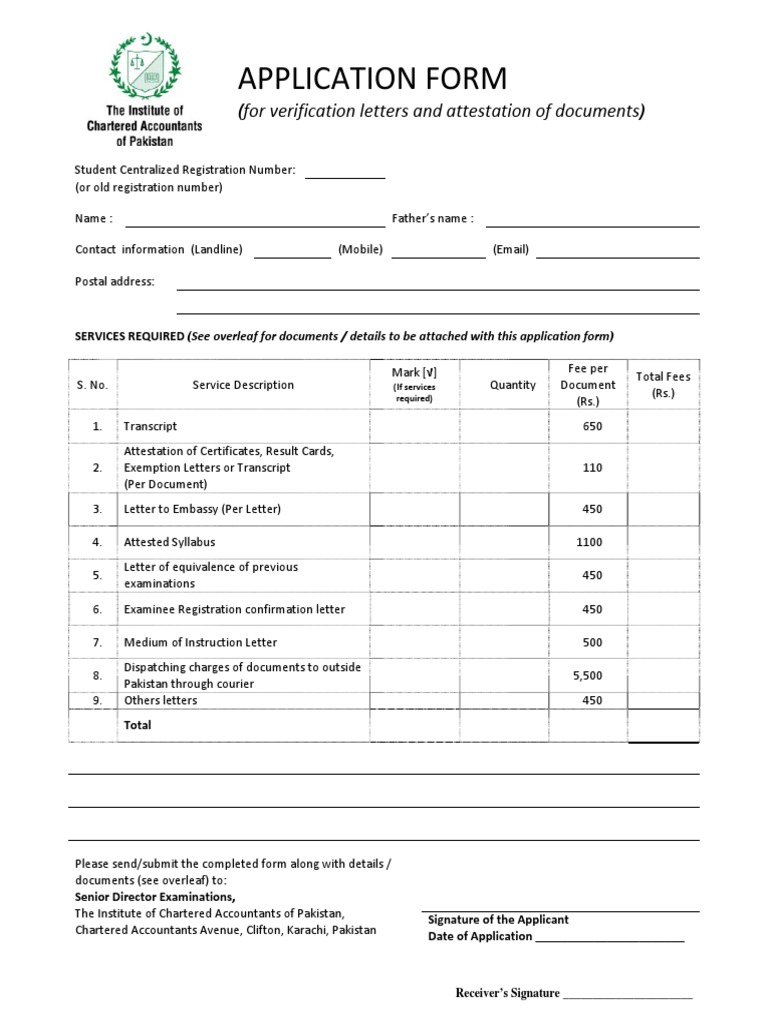 ICAP Payment Verification Application Form | PDF | Payments | Fee