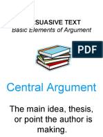 Persuasive Text: Basic Elements of Argument