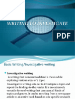Writing To Investigate