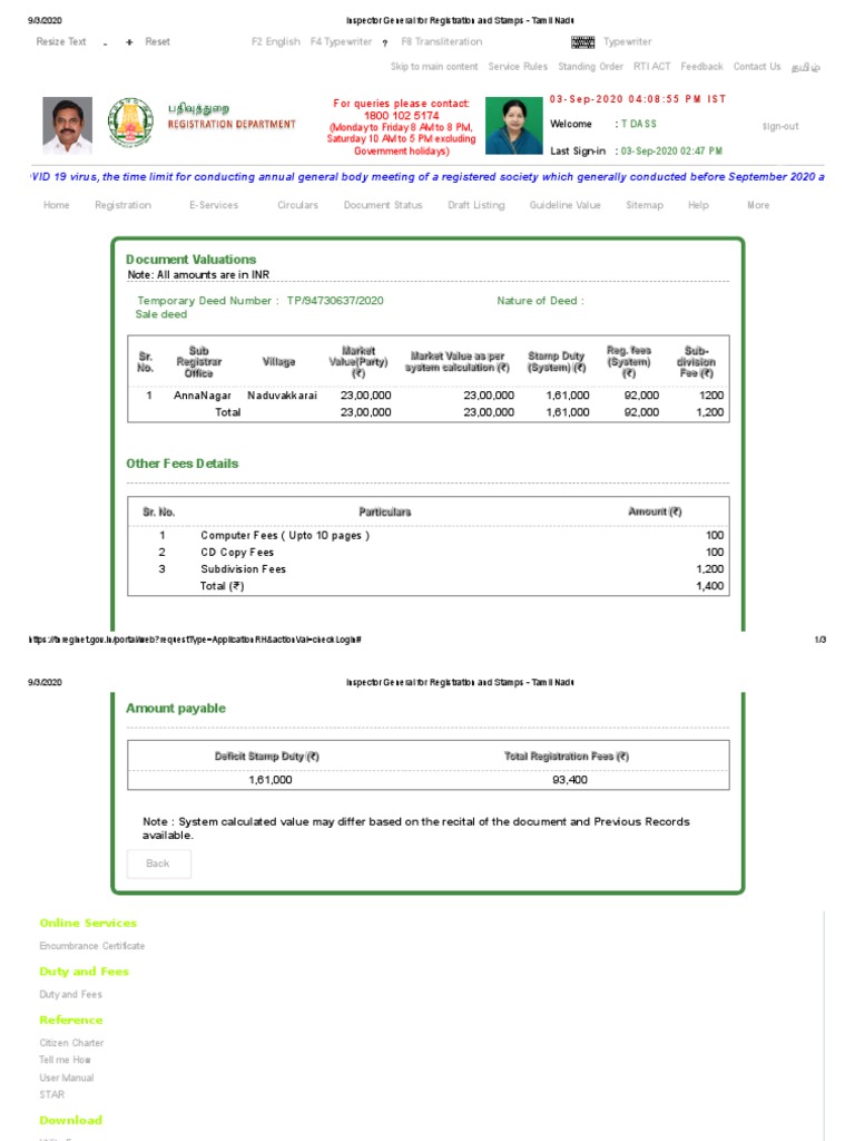 Inspector General For Registration and Stamps Tamil Nadu PDF