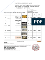 Proforma Invoice: Hunan HM Machinery Co ., LTD