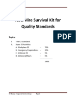 New Hire Survival Kit For Quality Standards: Topics