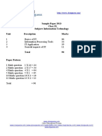 Sample Paper 2013 Class IX Subject: Information Technology Unit Description Marks