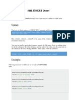 SQL INSERT and SELECT Query