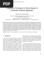 Fingerprint Forensics in Crime Scene: A Computer Science Approach