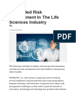 Data Aided Risk Management in The Life Sciences Industry