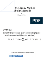 Quine Mcclusky Method (Tabular Method) : By, DR Daggubati Sirisha