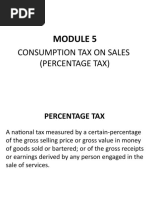 Consumption Tax On Sales (Percentage Tax)