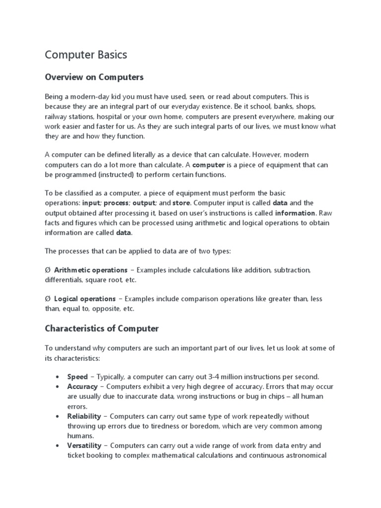 Computer Basics | PDF | Tablet Computer | Computer Monitor