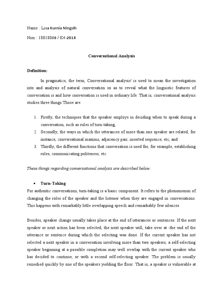 Conversational Analysis Overview | PDF | Semiotics | Epistemology