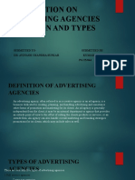 PRESENTATION ON ADVERTISING AGENCIES DEFINITION AND TYPES