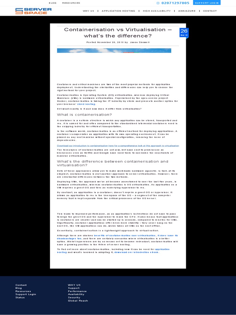Containerisation Vs Virtualisation - What's The Difference - PDF | PDF ...