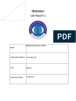 Lab Report 1: Electronics I