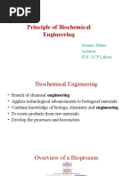 Principle of Biochemical Engineering: Manam Walait Lecturer FLS, UCP Lahore