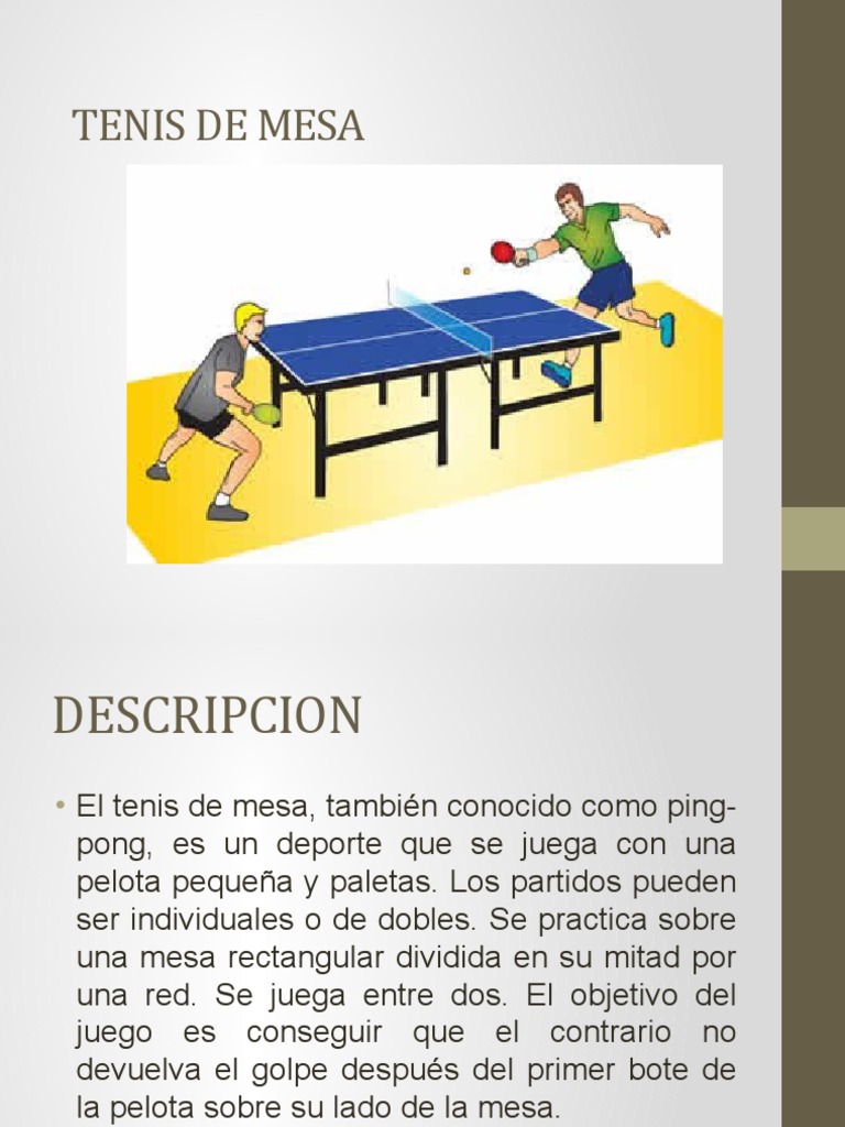 Materiales para jugar a ping pong 