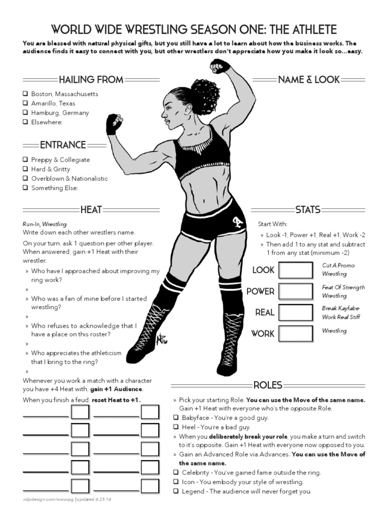 The World Wide Wrestling Season One Gimmicks PDF Professional