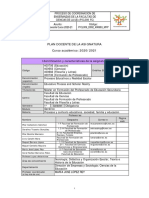 Plan Docente de La Asigantura 2020-21