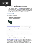 A. RAM - Random Access Memory: Main Types of RAM