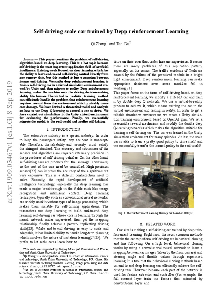 Donkey Car Depp Reinforcement Learning | PDF | Deep Learning ...