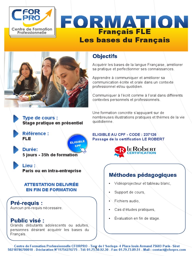 Formation FLE | PDF | Genre grammatical | Verbe