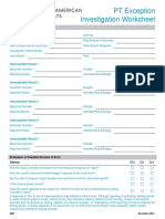 PT Troubleshooting Checklist